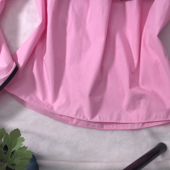Zara pink off shoulder top with black trim - Picture 3 of 8